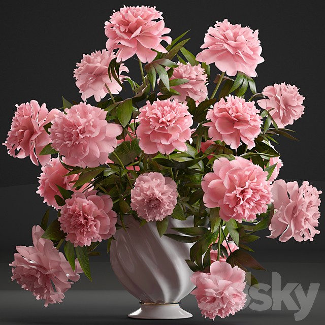 Bouquet of pink peonies 40. Bouquet of Peonies, flower, vase, decor, classic vase