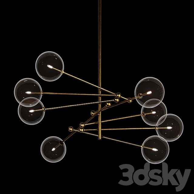 RESTORATION HARDWARE GLASS GLOBE MOBILE 8-ARM CHANDELIER 79