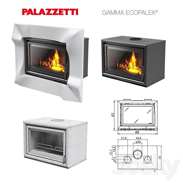 Mantel and hearth Palazzetti Wave Palazzetti Ecopalex 88