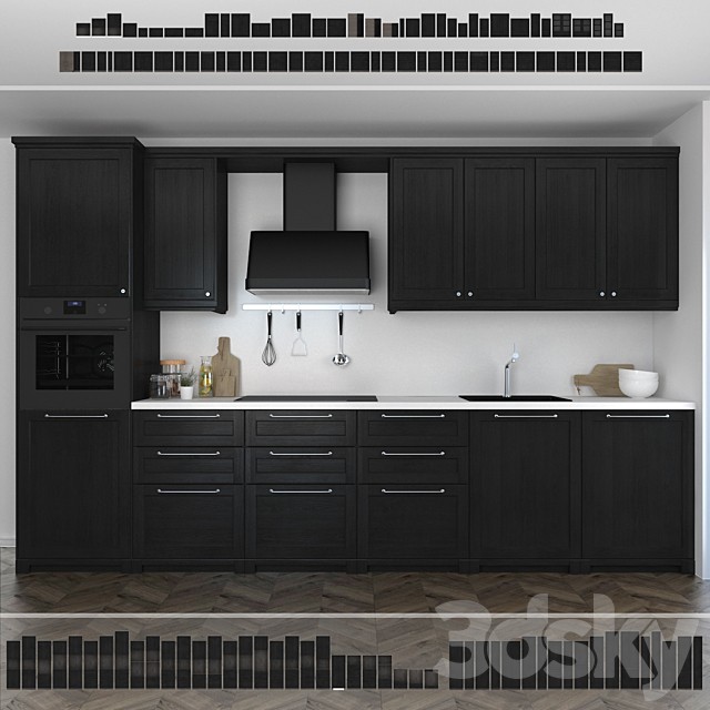Kitchen Ikea Lerhuttan / Lerhyttan (black stain).