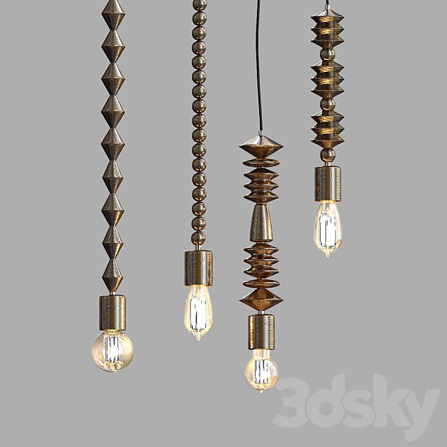Bright Beads Wooden Lamps by Marz Designs