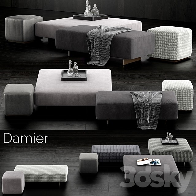 Minotti Damier Ottomans