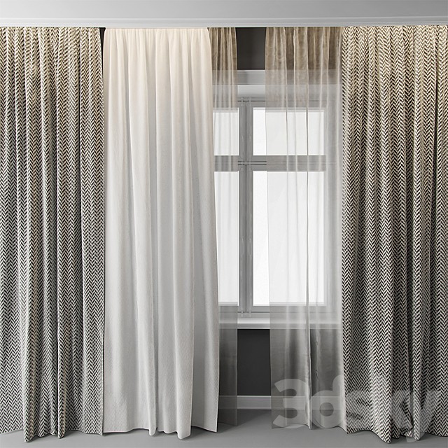 Curtains with window