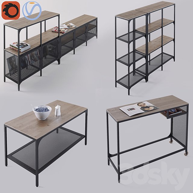 The whole furniture series Ikea Fjellbo