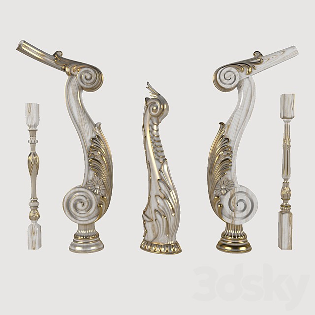 Pillars, balusters for stairs.