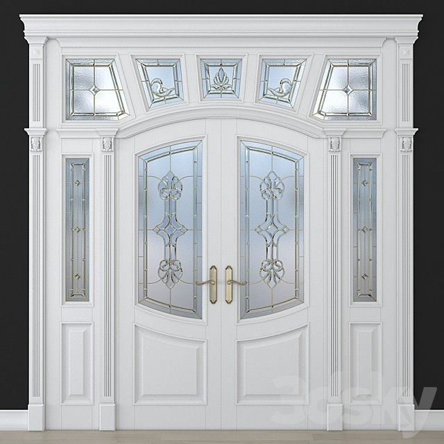 A door with a stained-glass window