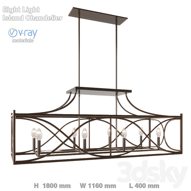 Eight Light Island Chandelier