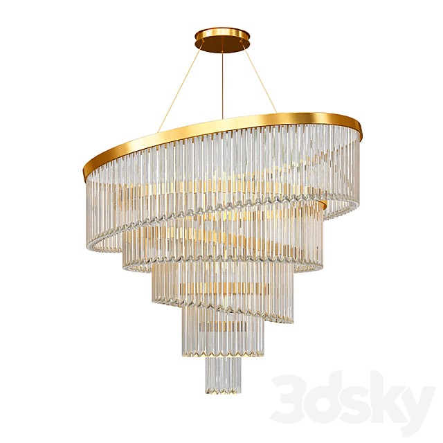 Gold Plated Spiral Crystal Designer Chandelier