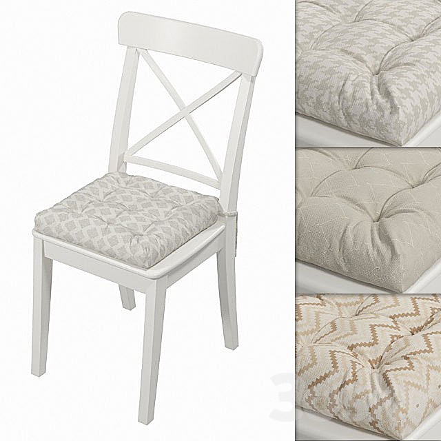 Ikea Ingolf's chair with a pillow (Geometric ornament 01)