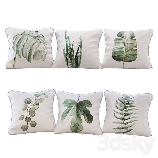 Set of 6 pillows with Urban Botanic 01 print