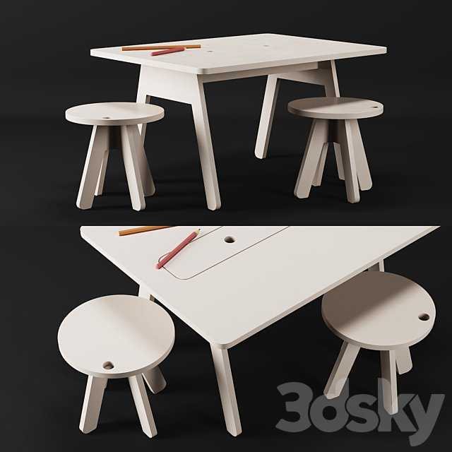 Kutikai Peekaboo Desk and Chairs