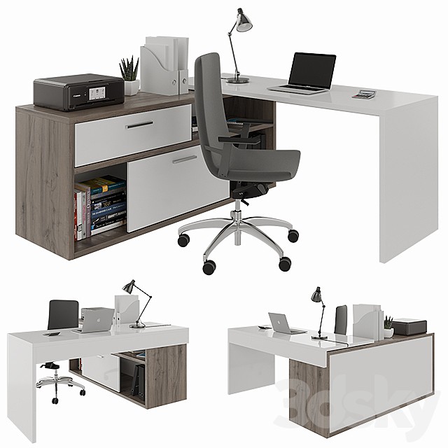 Office desk with decors