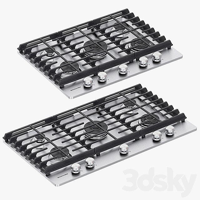 KitchenAid - 5-Burner Gas Cooktops with Griddle