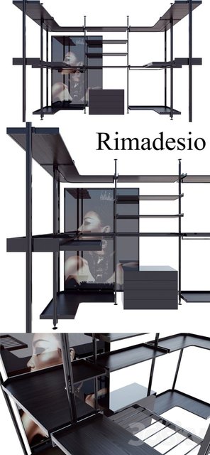 Rimadesio zenit system 03 living-rooms and walk-in closets, Kitchen, Wardrobe Display cabinets and storage