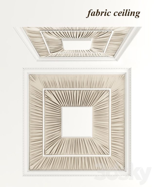 drapery fabric on the ceiling
