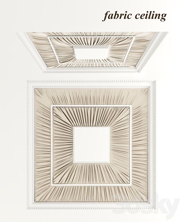 drapery fabric on the ceiling