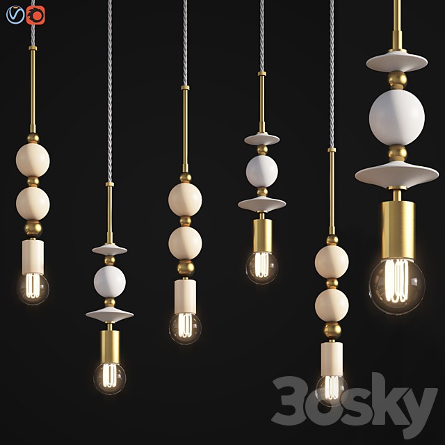 Beaded Pendant Lamp  Spheres