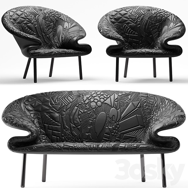 Sofa and armchair Doodle Moroso