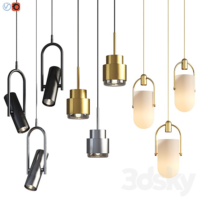 Three Pendant Hanging Light Set 01