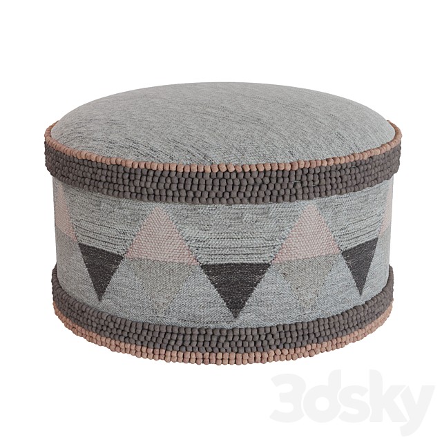 RH GEOMETRIC WOVEN POUF