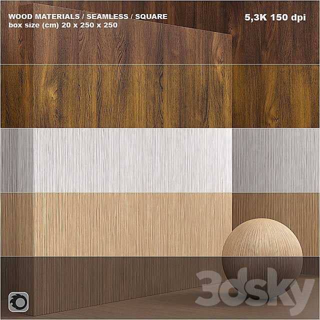 Material wood / veneer / (seamless) - set 32