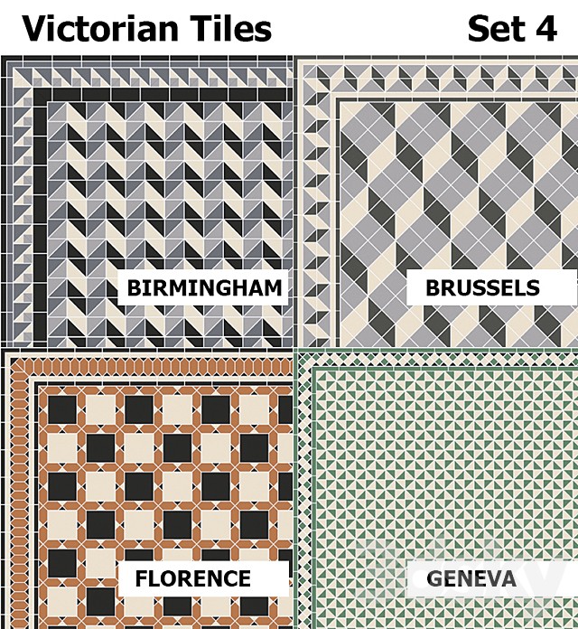 Topcer Victorian Tiles Set4