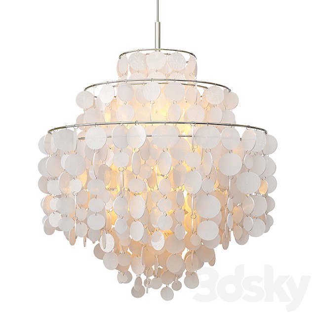 Round Capiz Chandelier 2