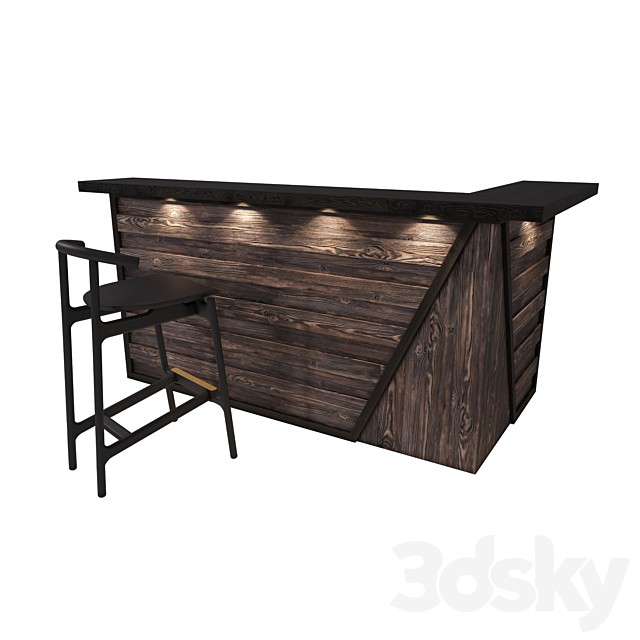 Bar counter, bar stool