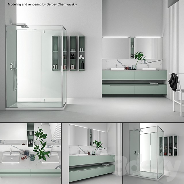 Bathroom furniture set Gold