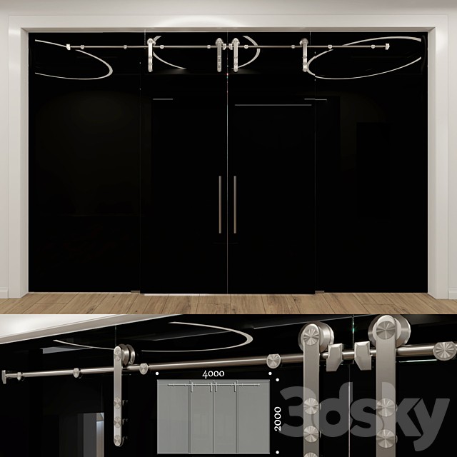 Glass partition with sliding doors - 5
