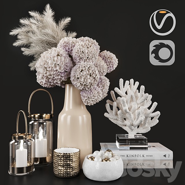Decoration Set 07 Dry Flower and Coral