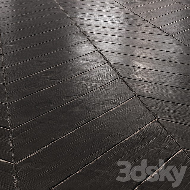 Chevron Parquet - Black Aged
