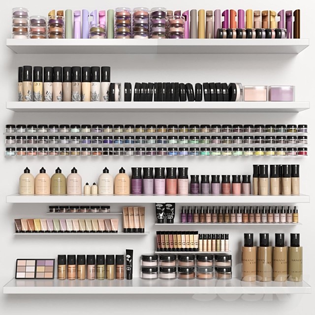 A large set of cosmetics for beauty salons. Makeup