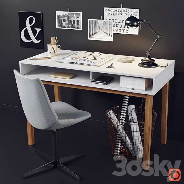 Desk and chair with La Redoute decor