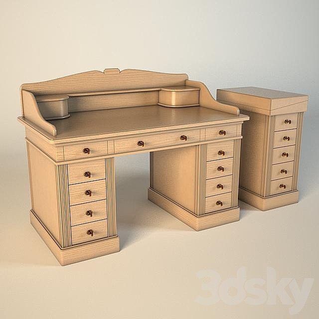 Writing desk C069B and Bizzotto Art cupboard Art: C062