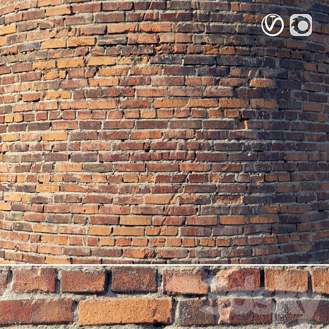 Brick wall with damage (material)