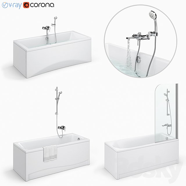 Bath set Cersanit set 24 (Flavia, Intro, Lana)