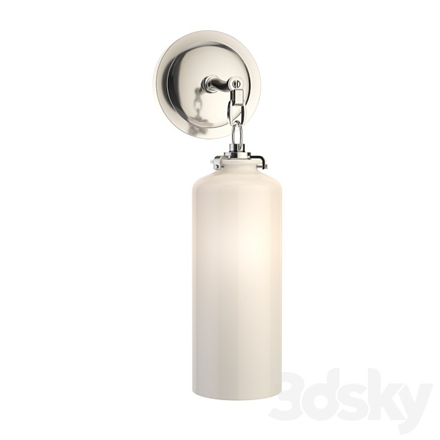 Thomas OBrien Katie 1 Light 5 inch Polished Nickel Decorative Wall Light in White Glass