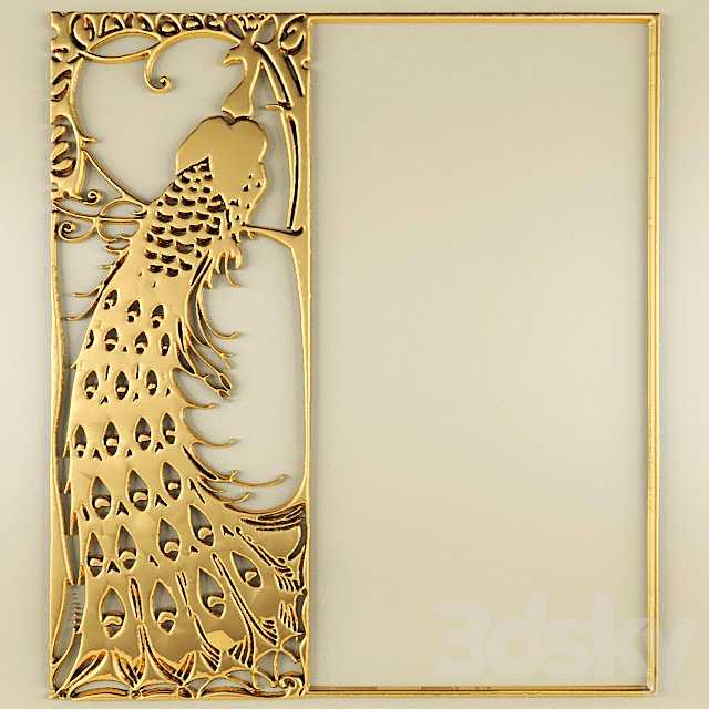 Stucco, pattern, peacock frame.