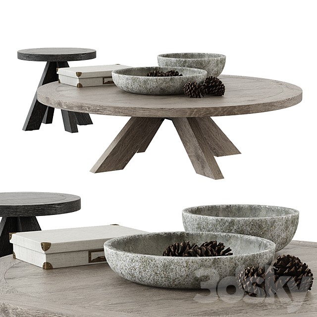 Restoration Hardware / 1960S French X-Base Round Table