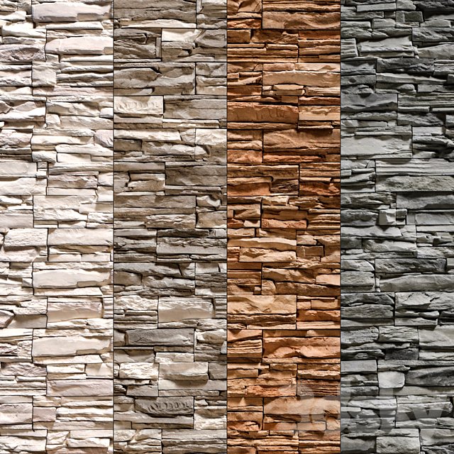 Stone Walls set 6 - Vray Material