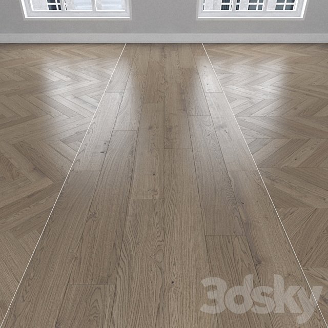 Parquet Oak, 3 types: herringbone, linear, chevron.