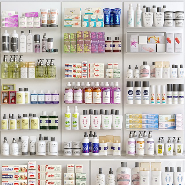 Showcase in a pharmacy with cosmetics 5