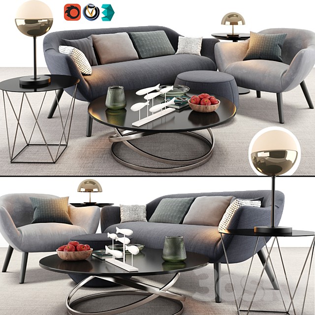 Poliform Mad Sofa And Arm Chair Set