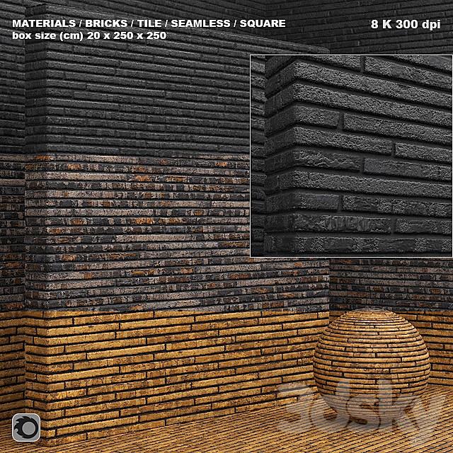 Material (seamless) - brick, tile set 2