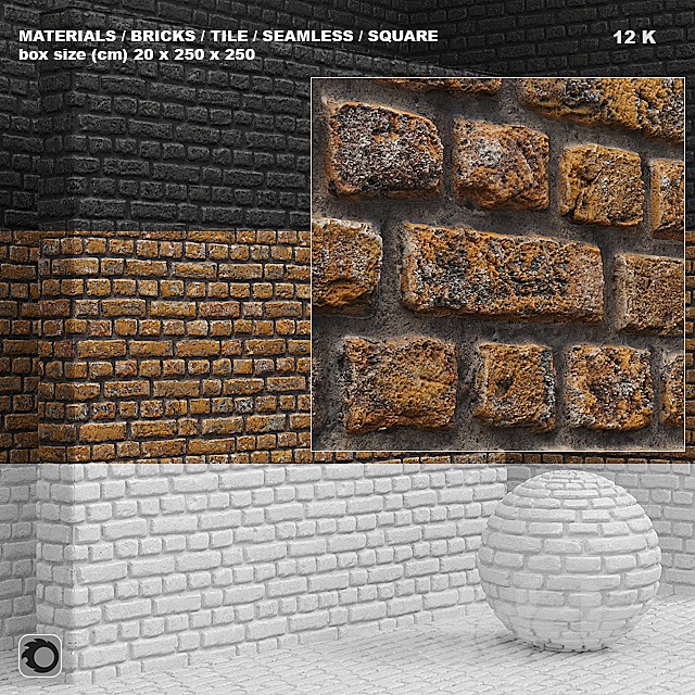 Material (seamless) - brick, tile set 4