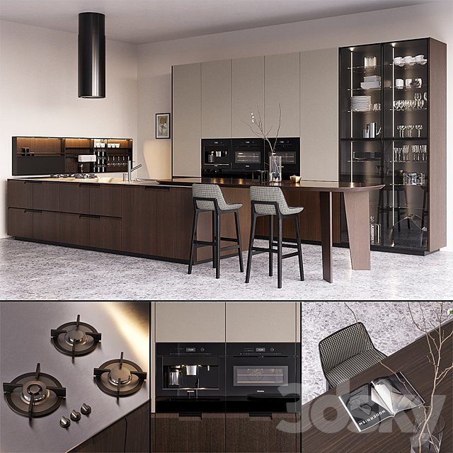 Kitchen Poliform Shape EUROCUCINA 2018 (vray GGX, corona PBR)