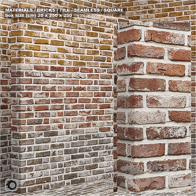 Material (seamless) - brick, tile set 9