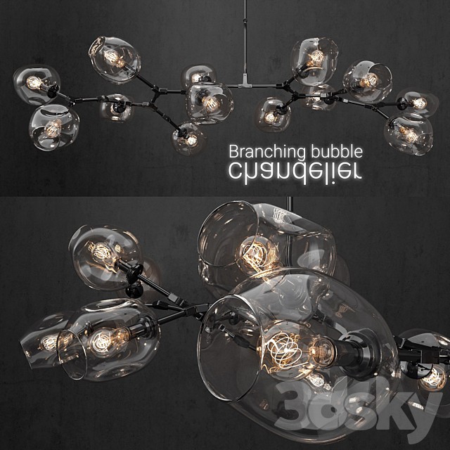 Branching bubble 13 lamps CLEAR/BLACK