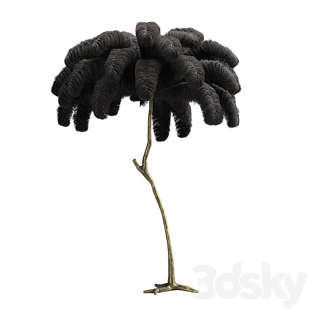 Scenery from ostrich feathers